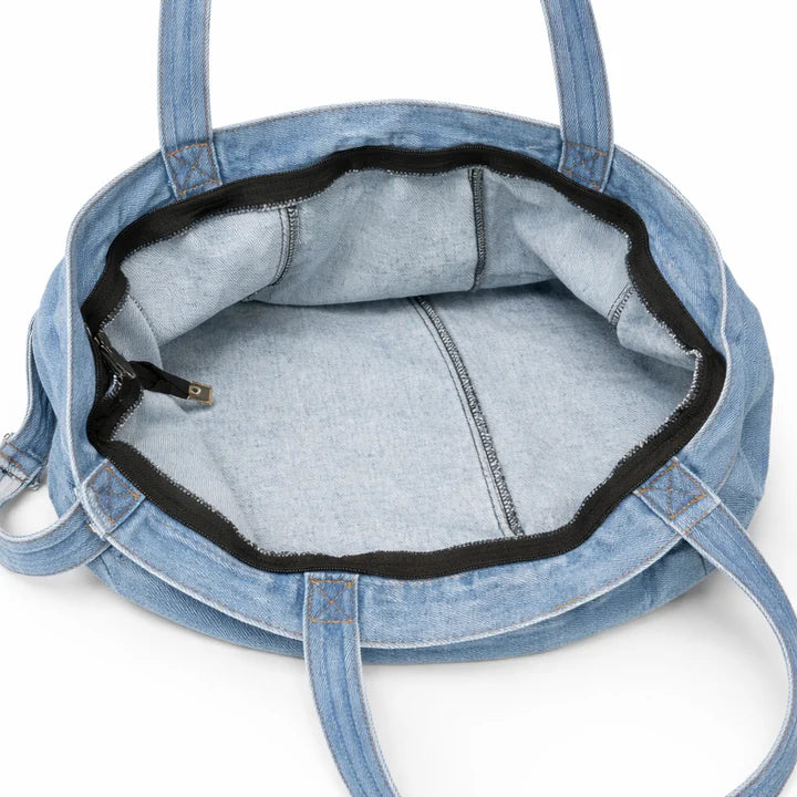 Large Denim Shoulder Bag, Zipper Tote Bag Women
