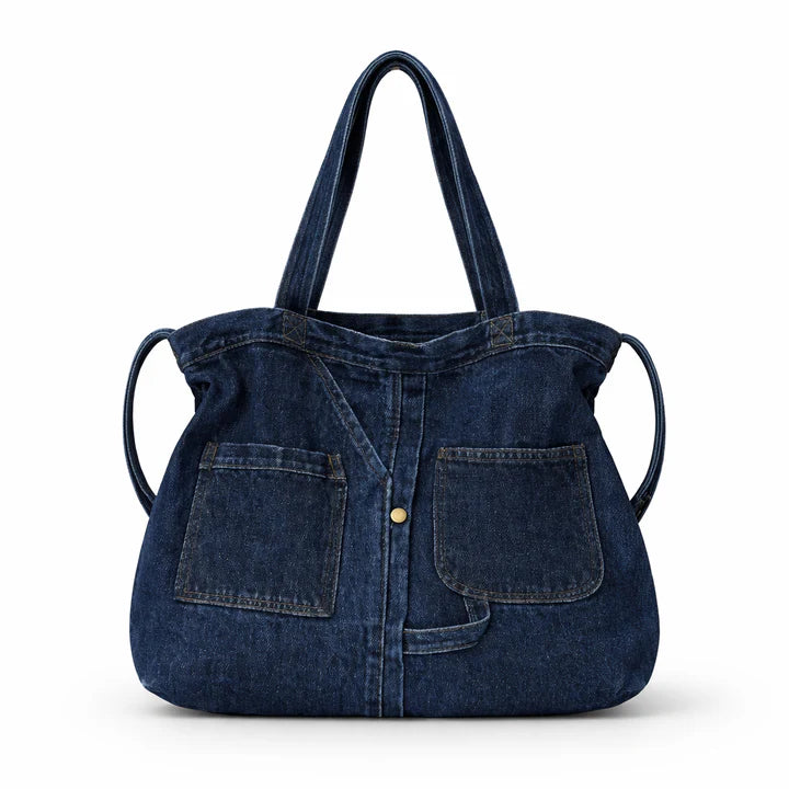 Large Denim Shoulder Bag, Zipper Tote Bag Women