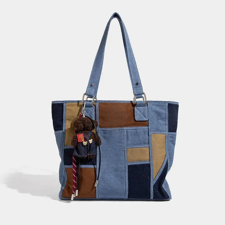 Indigo – Large Denim Patchwork Tote Bag for Women