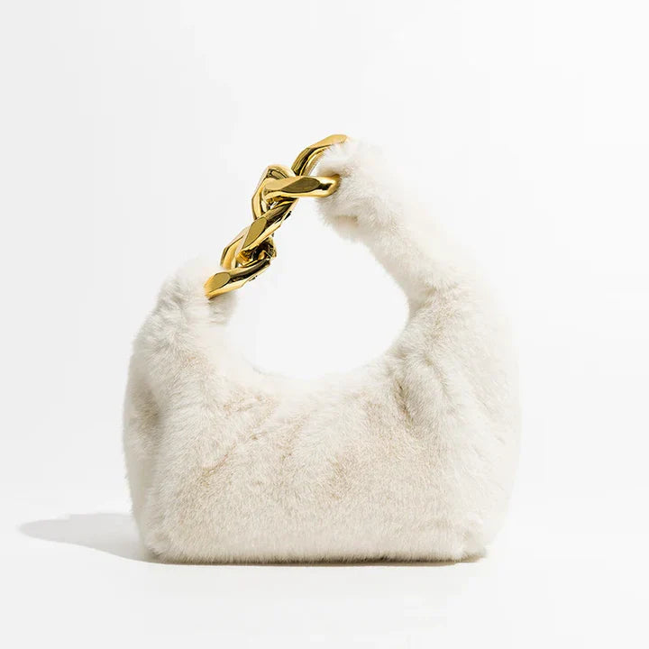 Plush – Faux Fur Mini Shoulder Bag with Chain Handle